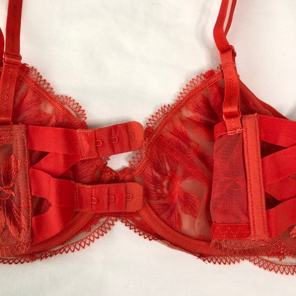 NWT Free People Daniella Red Floral Underwire Bra - Picture 10 of 14